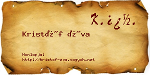 Kristóf Éva névjegykártya